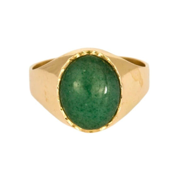 56 Bague en or jaune et aventurine verte 58 Facettes DV3229-6-56-3