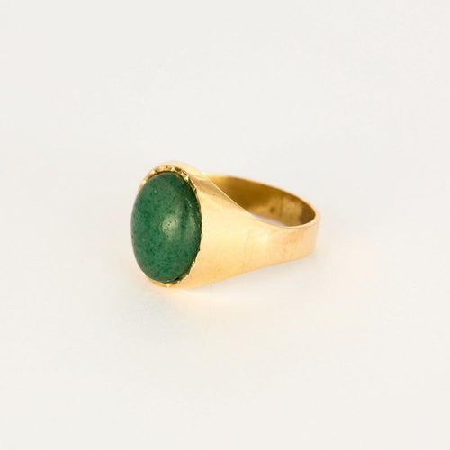 56 Bague en or jaune et aventurine verte 58 Facettes DV3229-6-56-3