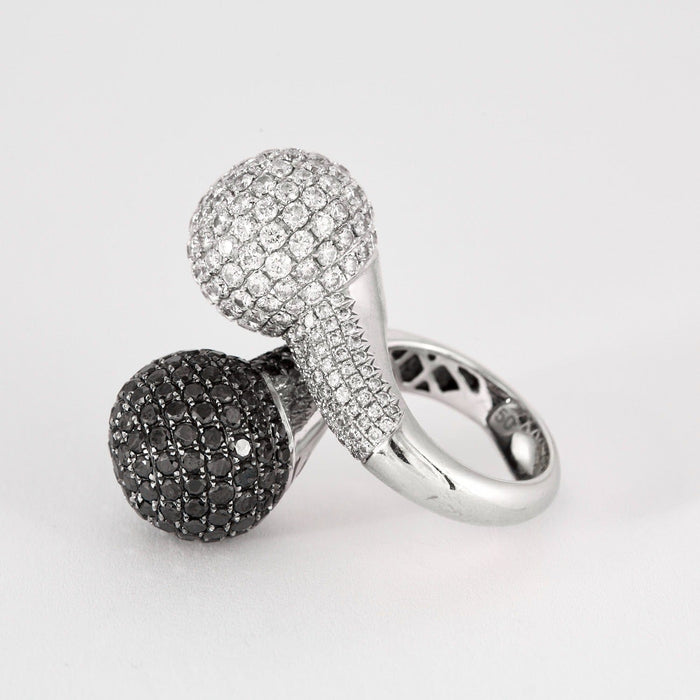 Bague 54 Bague Toi & Moi en or gris , diamants et diamant noirs 58 Facettes DV0860-2-54-3