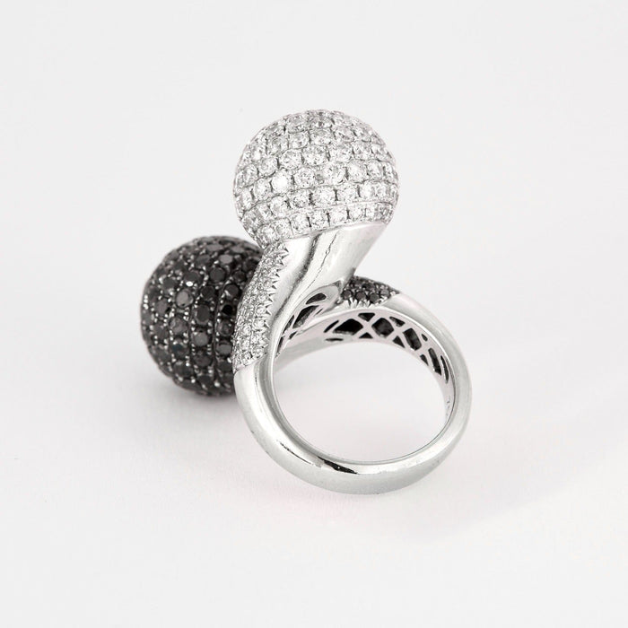 Bague 54 Bague Toi & Moi en or gris , diamants et diamant noirs 58 Facettes DV0860-2-54-3