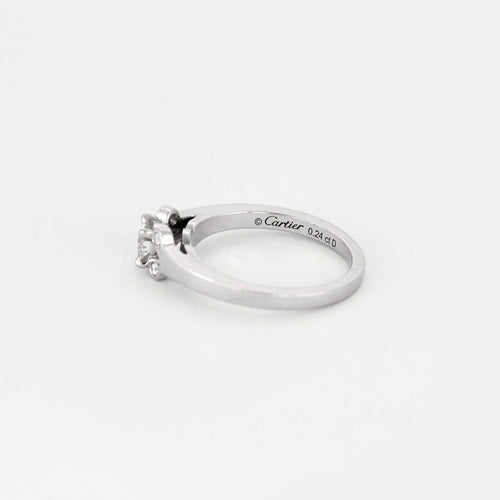 Bague 50 CARTIER - Ballerine - Solitaire en platine et diamant 58 Facettes DV2732-1-50-2