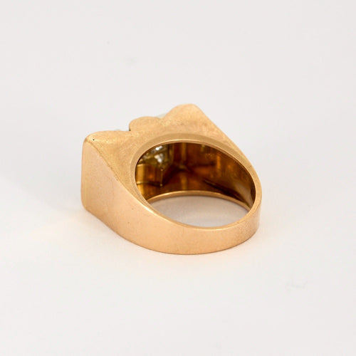 Bague 52 Bague Tank en or rose, platine et diamants 58 Facettes DV9454-11-52-1