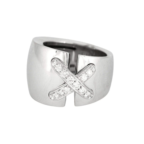 Bague 52 CHAUMET- Liens- Large Bague en or gris et diamants 58 Facettes DV0862-2-52-1