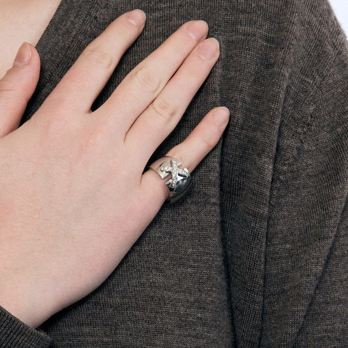 Bague 52 CHAUMET- Liens- Large Bague en or gris et diamants 58 Facettes DV0862-2-52-1