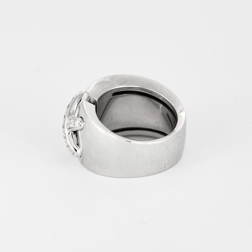 Bague 52 CHAUMET- Liens- Large Bague en or gris et diamants 58 Facettes DV0862-2-52-1
