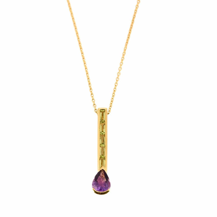 Collier Collier Peridots, Amethyste en or jaune 58 Facettes DV0891-1