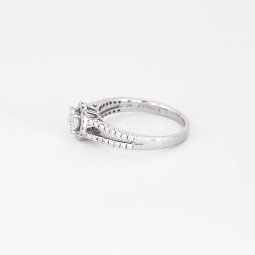Bague 50 ZEINA - Corazon - Bague de fiançailles halo en platine et diamants 58 Facettes DV3649-1-50-2