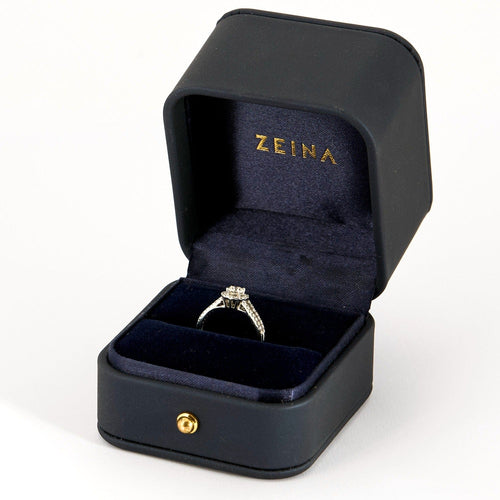 Bague 50 ZEINA - Corazon - Bague de fiançailles halo en platine et diamants 58 Facettes DV3649-1-50-2