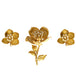 Boucles d'oreilles FRED - Parure florale - Broche et boucles d'oreilles or jaune, diamants 58 Facettes DV0843-1