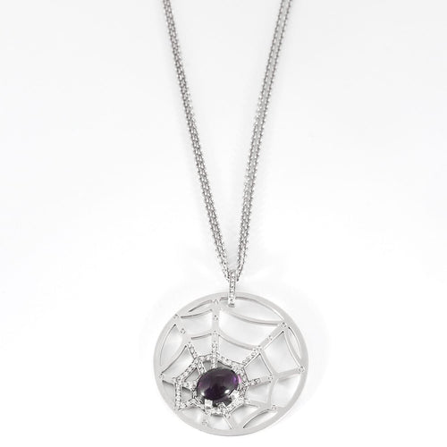 Collier CHAUMET- Attrape Moi Si Tu M'Aimes- Collier pendentif en or gris , améthyste et diamants 58 Facettes DV0808-2