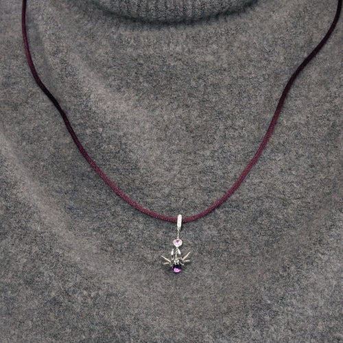 Pendentif CHAUMET - Attrape-Moi Si Tu m'Aimes - Pendentif or gris, améthyste et diamant sur cordon 58 Facettes DV0808-3