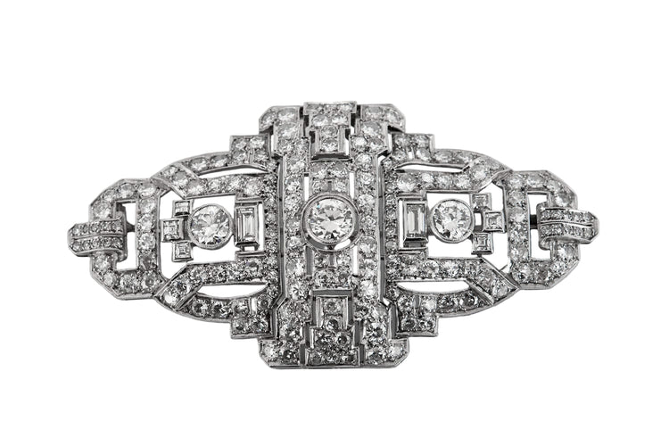 Broche Broche de style Art déco, platine et diamants 58 Facettes DV0872-1