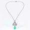 Pendentif Pendentif Belle Epoque, or blanc, diamants et émeraude 58 Facettes DV0872-3
