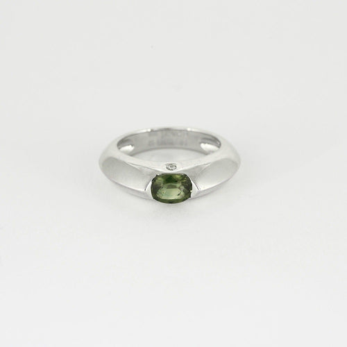 Bague 53 PIAGET - Biseau - Bague or blanc et saphir vert et diamant 58 Facettes DV0879-2-53-2