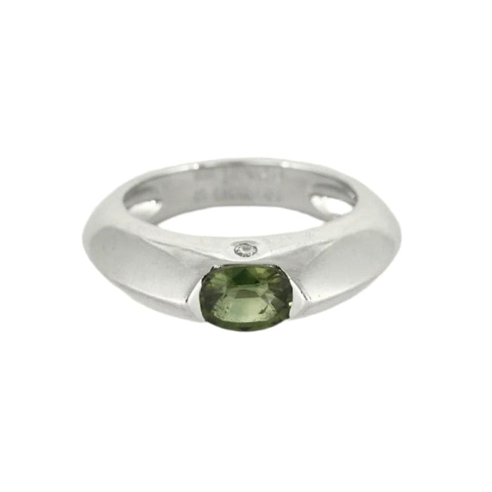 Bague 53 PIAGET - Biseau - Bague or blanc et saphir vert et diamant 58 Facettes DV0879-2-53-2