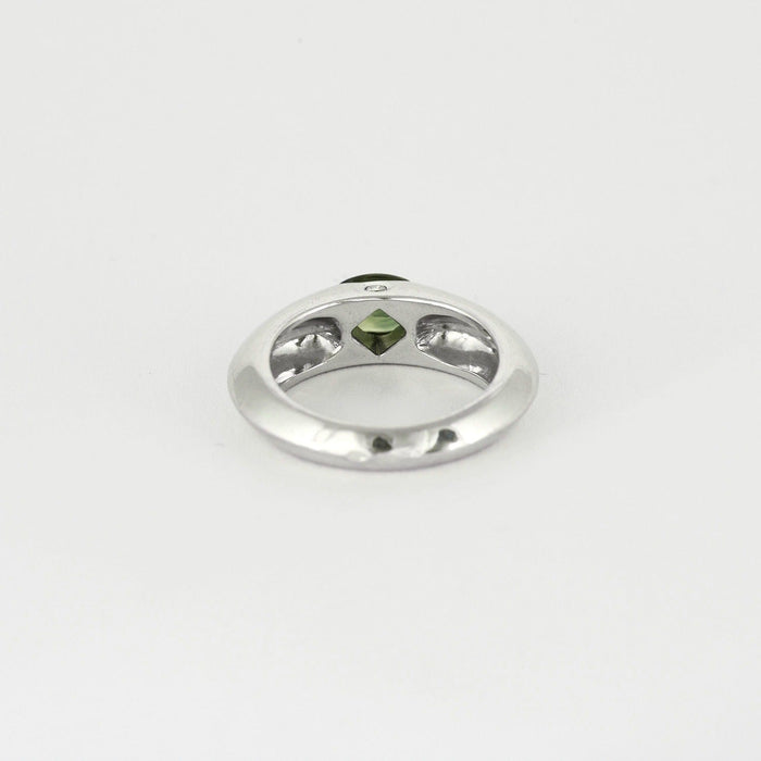 Bague 53 PIAGET - Biseau - Bague or blanc et saphir vert et diamant 58 Facettes DV0879-2-53-2