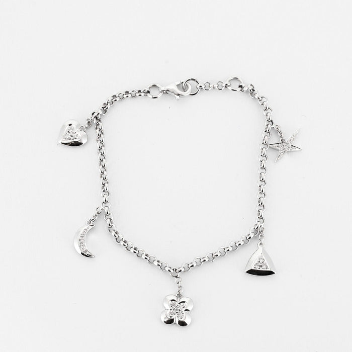 MAUBOUSSIN - Bracelet Charms en or blanc et diamants