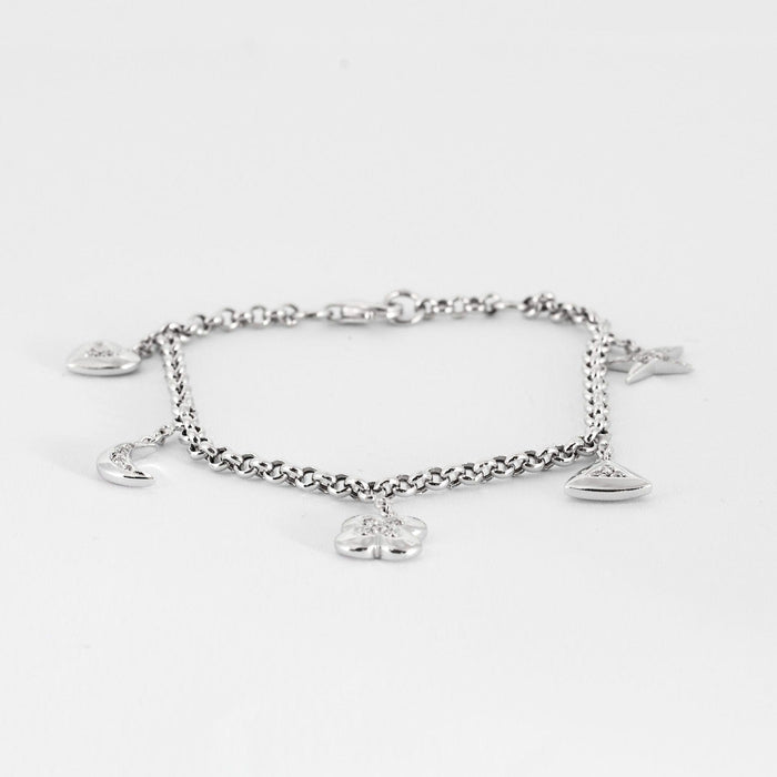 MAUBOUSSIN - Bracelet Charms en or blanc et diamants