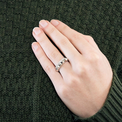 Bague 52 MESSIKA - Spiky Gatsby Eternity - Bague or blanc et diamants 58 Facettes DV9557-1-52-1