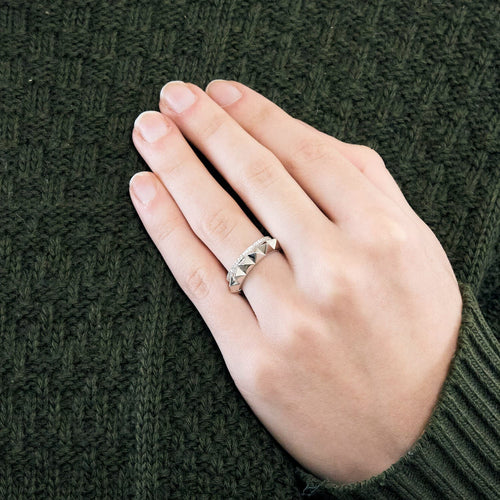 Bague 52 MESSIKA - Spiky Gatsby Eternity - Bague or blanc et diamants 58 Facettes DV9557-1-52-1
