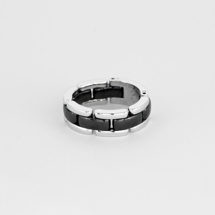 CHANEL - Ultra - Bague souple or blanc et céramique