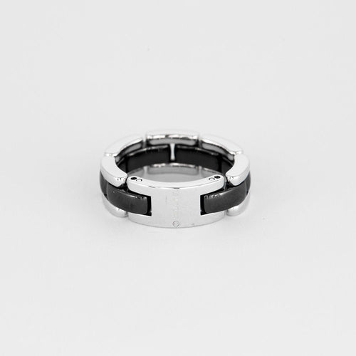 Bague 55 CHANEL - Ultra - Bague souple or blanc et céramique 58 Facettes DV0882-2-DV0882-1