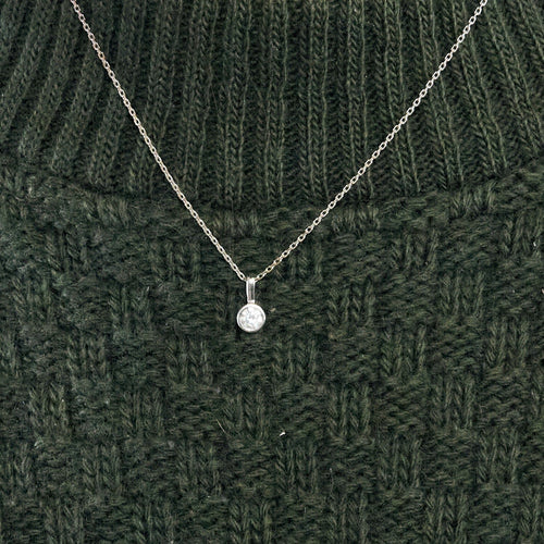 Bague Collier Solitaire en or blanc et diamant 58 Facettes DV0337-4