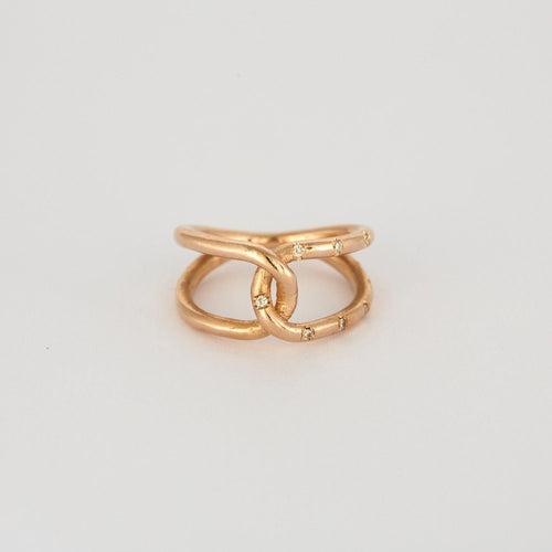 Bague 53 Bague en or rose et diamants 58 Facettes DV3020-21-53-2