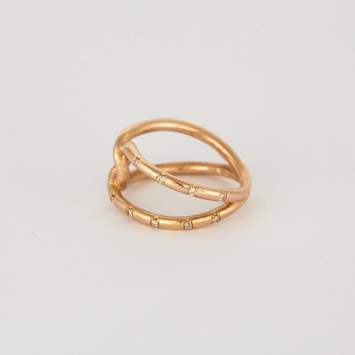 Bague 53 Bague en or rose et diamants 58 Facettes DV3020-21-53-2