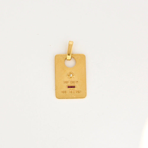 Pendentif AUGIS - Médaille d'Amour pendentif or jaune, diamant et rubis synthétiques 58 Facettes DV0853-2