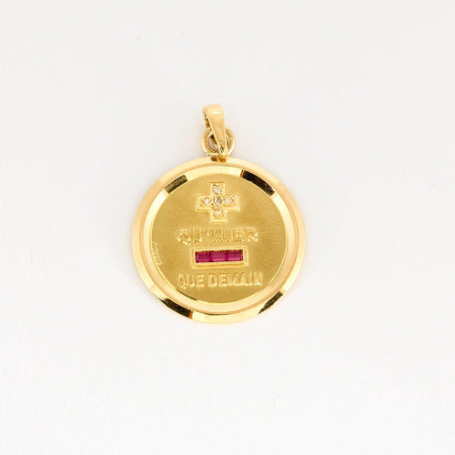 Pendentif AUGIS - + qu'hier - que demain - Médaille d'Amour or jaune 58 Facettes DV0853-7