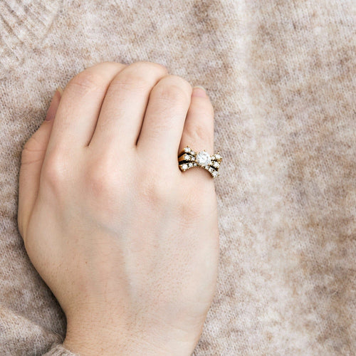 Bague 46 Bague or jaune et Diamants 58 Facettes DV10514-6