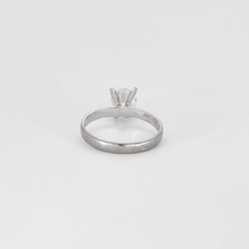 Bague 52 Solitaire or blanc et diamant 1ct 58 Facettes DV10514-7-52-1