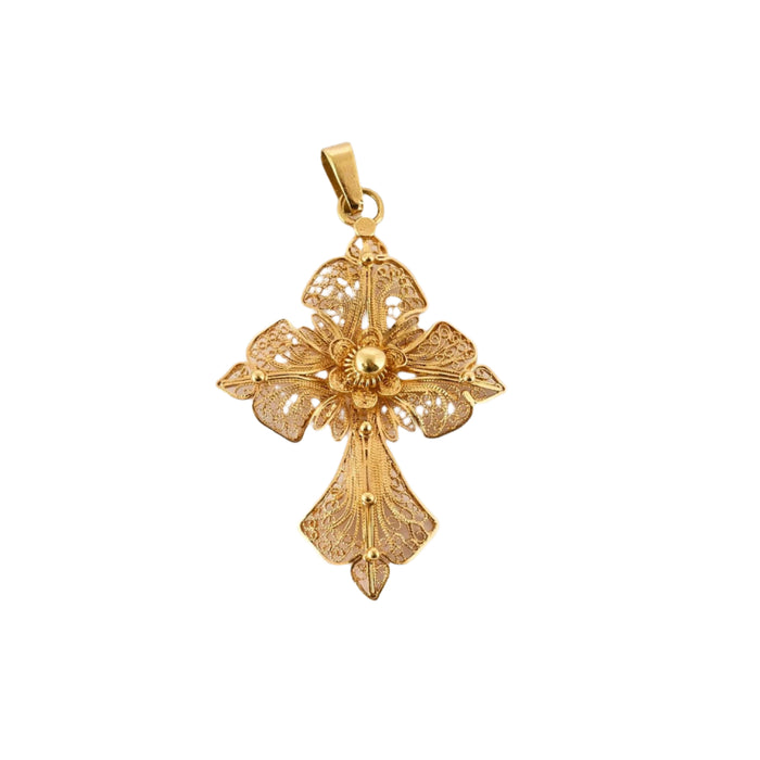 Pendentif Pendentif croix or jaune filigrané 58 Facettes DV10514-8