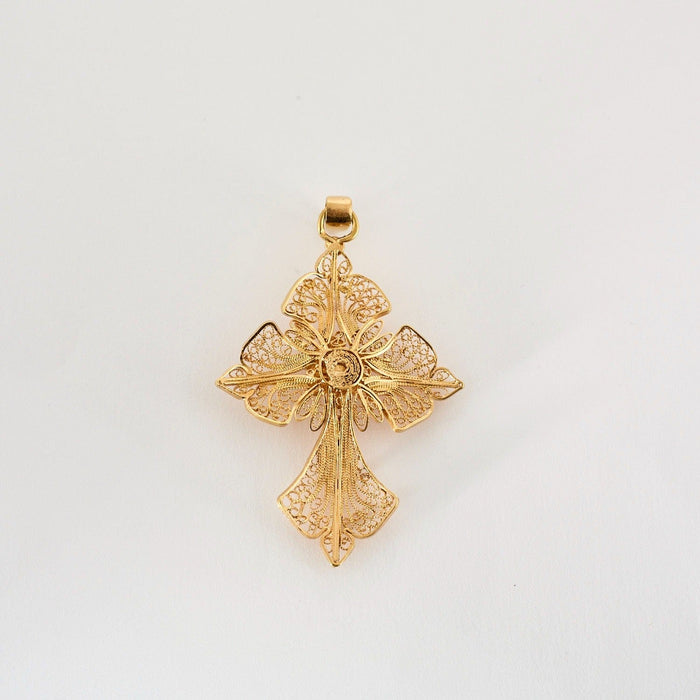 Pendentif Pendentif croix or jaune filigrané 58 Facettes DV10514-8