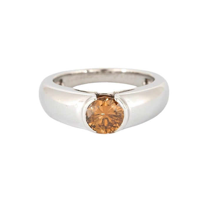 Bague 53.5 MELLERIO - Bague jonc en or gris et diamant cognac 58 Facettes DV0869-2-535-3