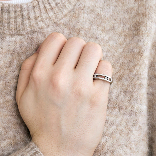 Bague 49 MESSIKA- Bague Baby Move Pavée en or blanc et diamants 58 Facettes DV10017-1-3