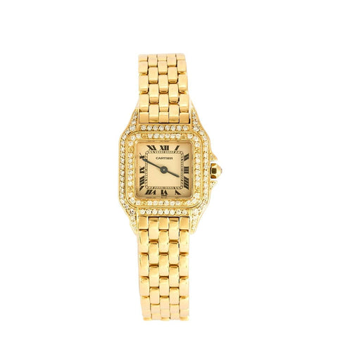 Montre CARTIER - Montre Panthère en or jaune et diamants 58 Facettes DV10753-2
