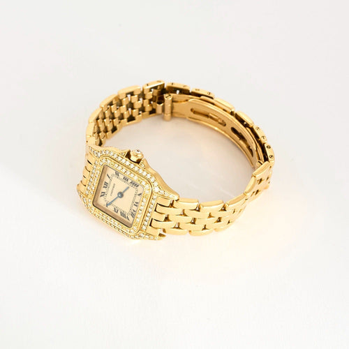 Montre CARTIER - Montre Panthère en or jaune et diamants 58 Facettes DV10753-2