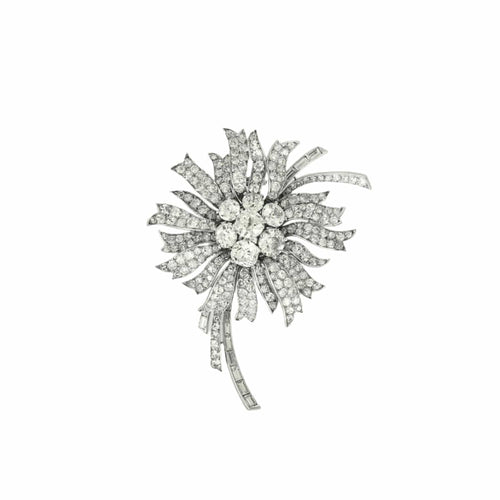 Broche Broche fleur, or blanc et diamants 58 Facettes DV0770-13