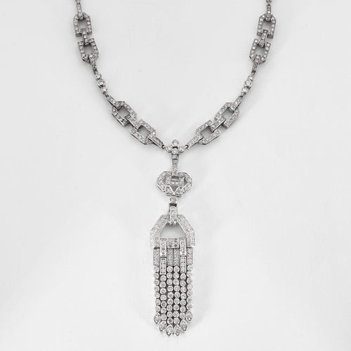 Collier Collier de style Art Déco or blanc et diamants 58 Facettes DV0770-15