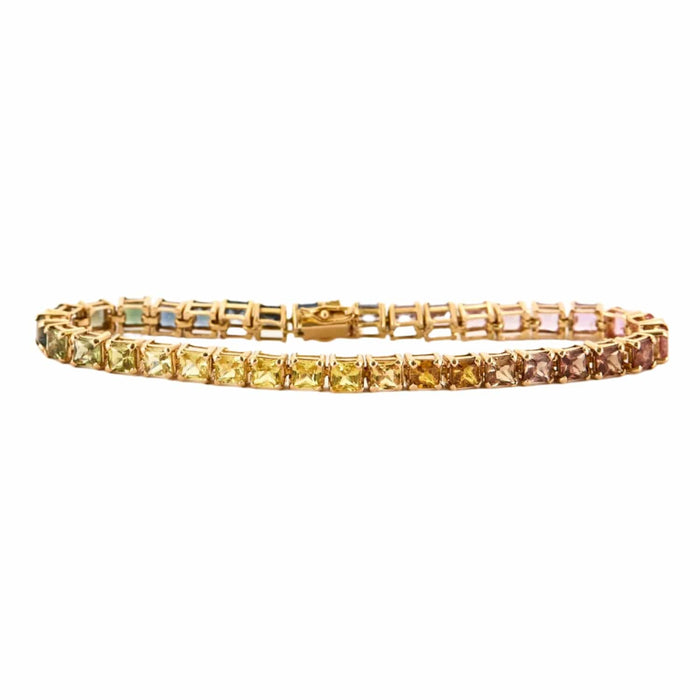 Bracelet Bracelet Tennis en or jaune et  saphirs 58 Facettes DV10005-2