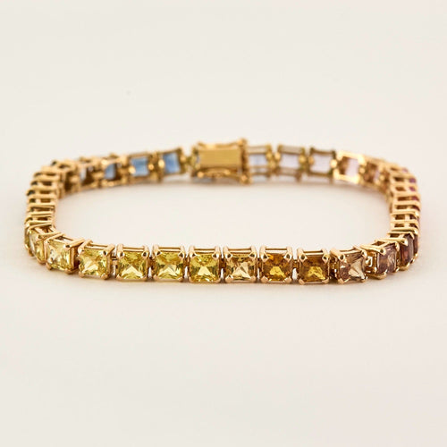 Bracelet Bracelet Rivière en or jaune et  saphirs rainbow 58 Facettes DV10005-2