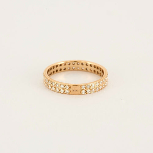 Bague 49 REPOSSI - Alliance tour complet, or rose et diamants 58 Facettes DV8614-4-49-2