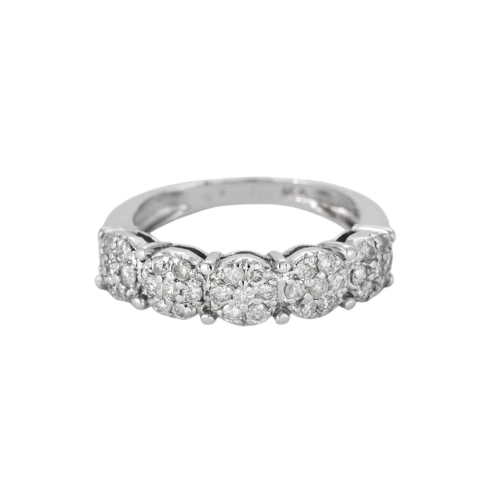 Bague 51 Demie-alliance en or blanc et diamants 58 Facettes DV0880-1-51-2