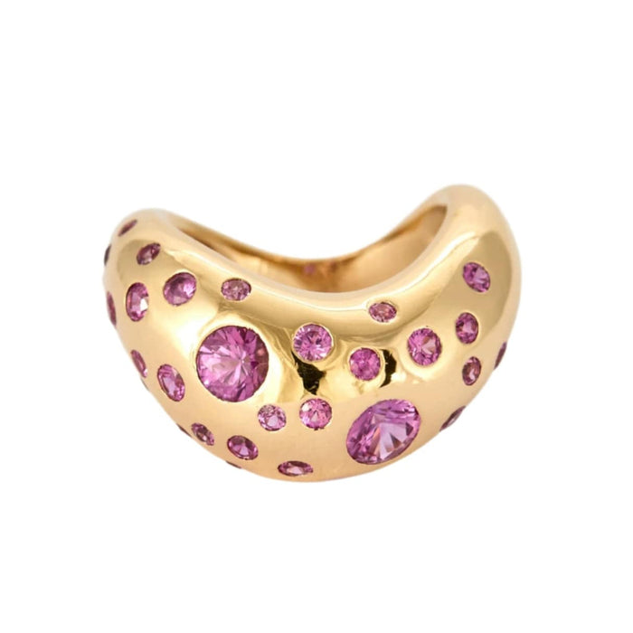 Bague 52 FRED - Bague en or jaune et saphirs rose 58 Facettes DV0015-3-52