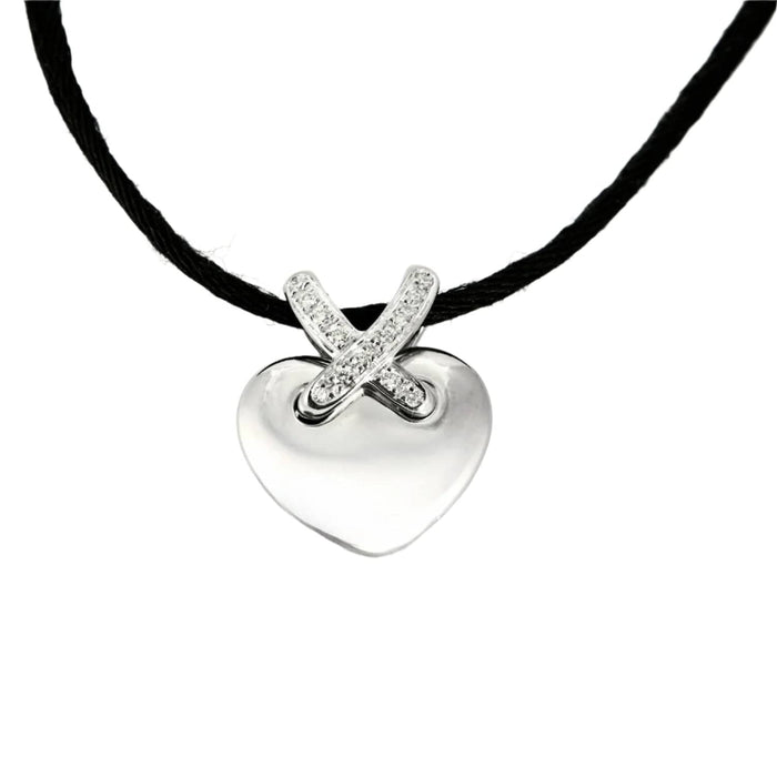 Pendentif CHAUMET - Pendentif Coeur Liens en or blanc et diamants 58 Facettes DDV9816-1