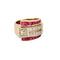 Bague 53 Bague tank, or jaune, rubis de synthèse et diamants 58 Facettes DV0888-1