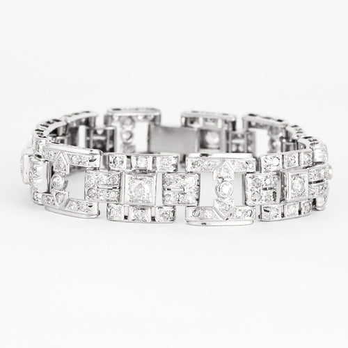 Bracelet Bracelet Art Déco, or blanc et diamants 58 Facettes DV0899-3