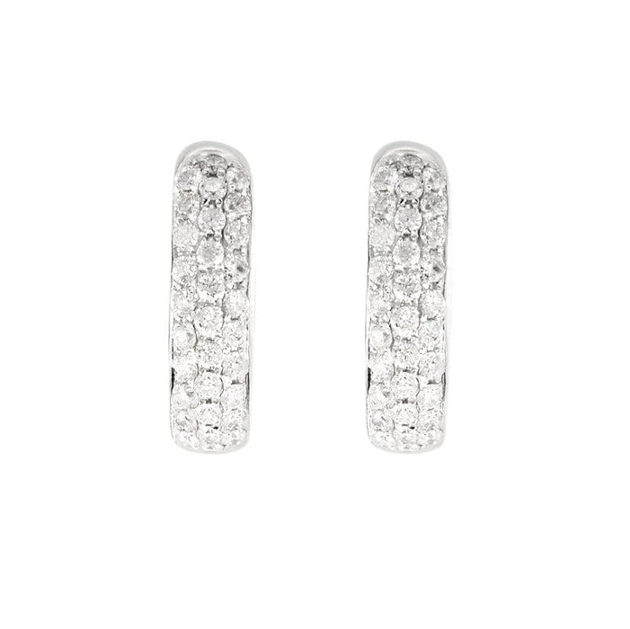 Boucles d'oreilles Créoles or blanc et diamants 58 Facettes DV0907-2